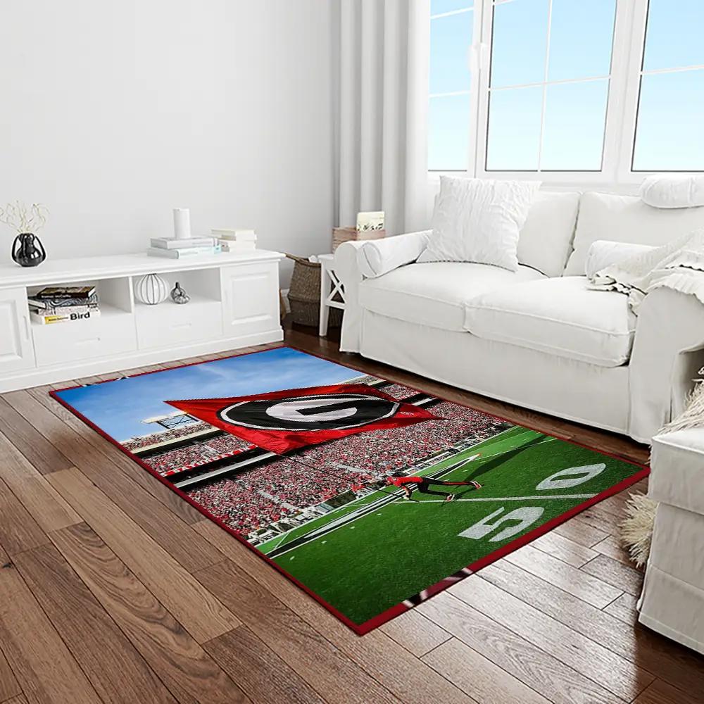 Ncaa georgia bulldogs college sport basketball and foolball team logo rectangle area rug gbs79 Rectangle Rug