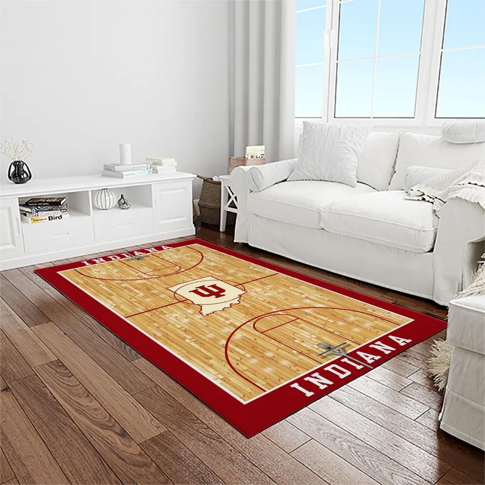 Ncaa indiana hoosiers college sport basketball and foolball team logo rectangle area rug ihs14 Rectangle Rug