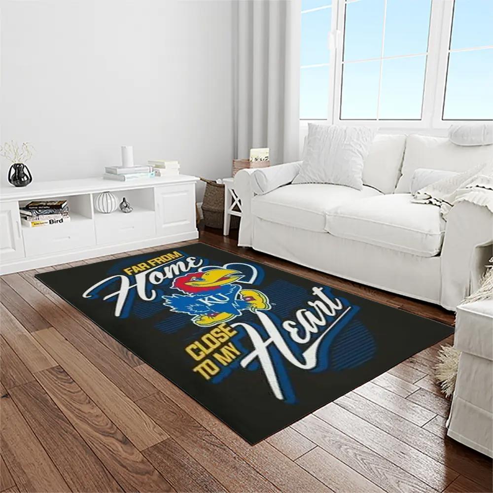 Ncaa kansas jayhawks basketball team logo rectangle area rug kj23 Rectangle Rug
