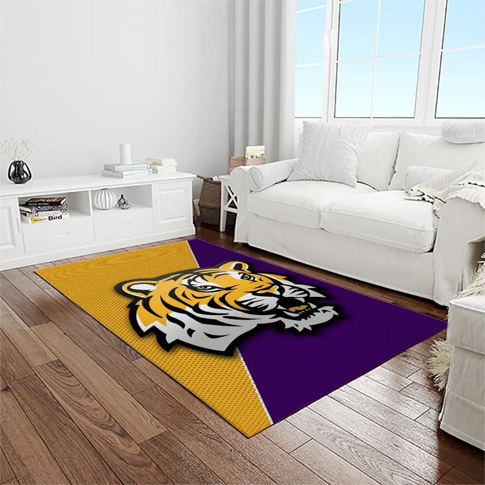 Ncaa louisiana state university college sport basketball and foolball team logo rectangle area rug lsu16 Rectangle Rug
