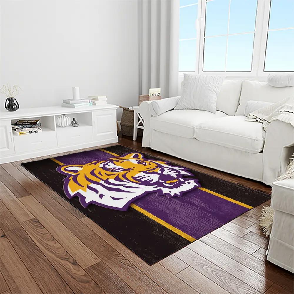 Ncaa louisiana state university college sport basketball and foolball team logo rectangle area rug lsu17 Rectangle Rug