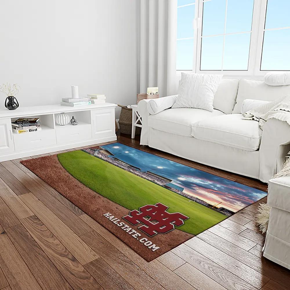 Ncaa mississippi state bulldogs college sport basketball and foolball team logo rectangle area rug msb38 Rectangle Rug