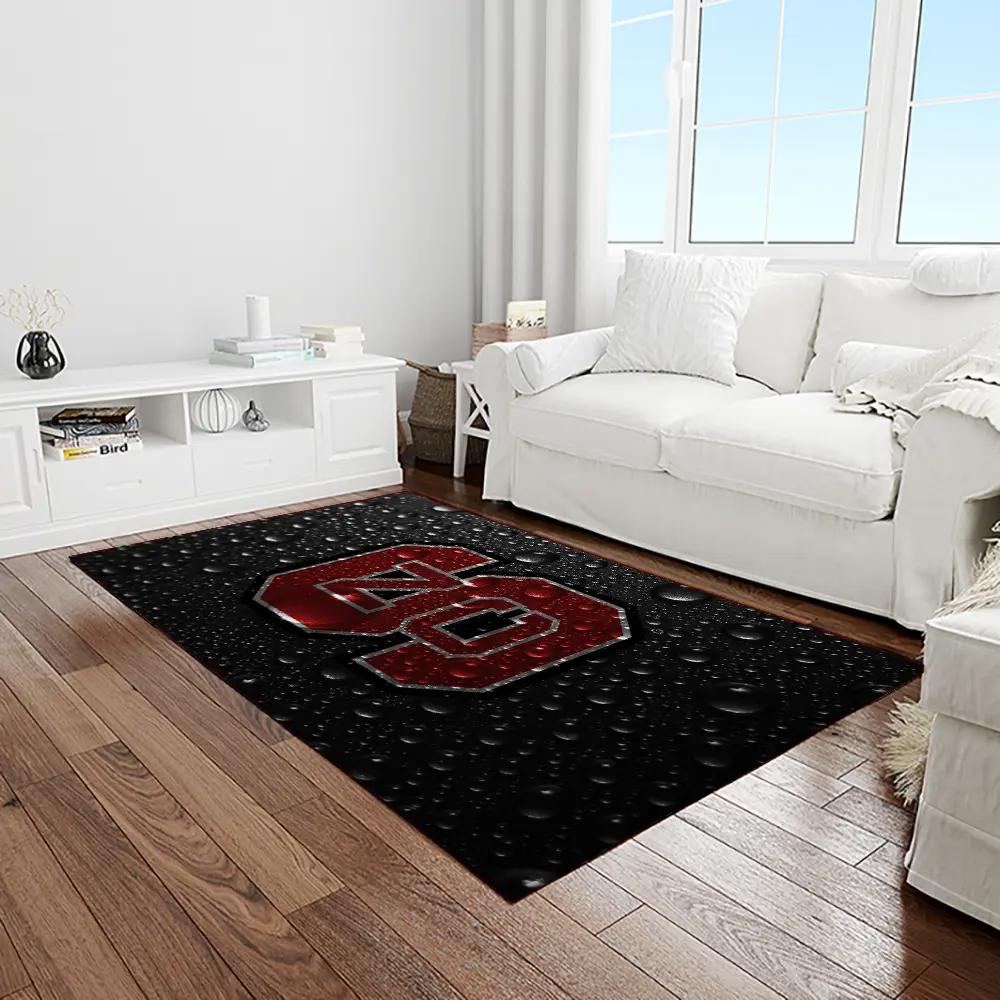 Ncaa nc state wolfpack sport basketball and foolball team logo rectangle area rug ncsw13 Rectangle Rug