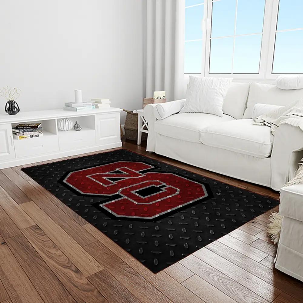 Ncaa nc state wolfpack sport basketball and foolball team logo rectangle area rug ncsw26 Rectangle Rug
