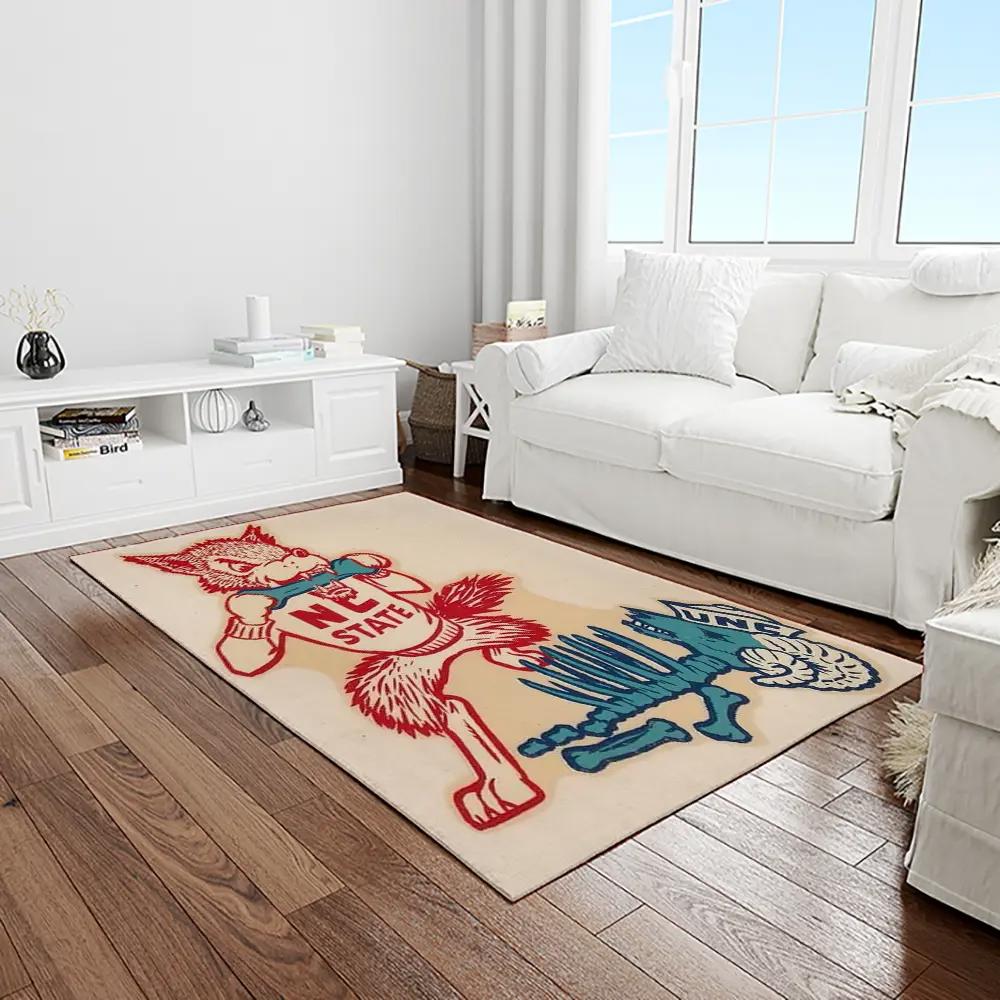 Ncaa nc state wolfpack sport basketball and foolball team logo rectangle area rug ncsw42 Rectangle Rug