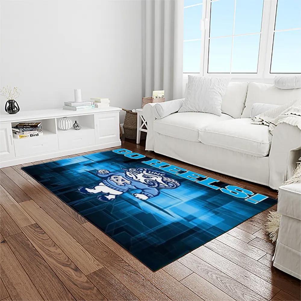 Ncaa north carolina tar heels college sport basketball and foolball team logo rectangle area rug ncth34 Rectangle Rug