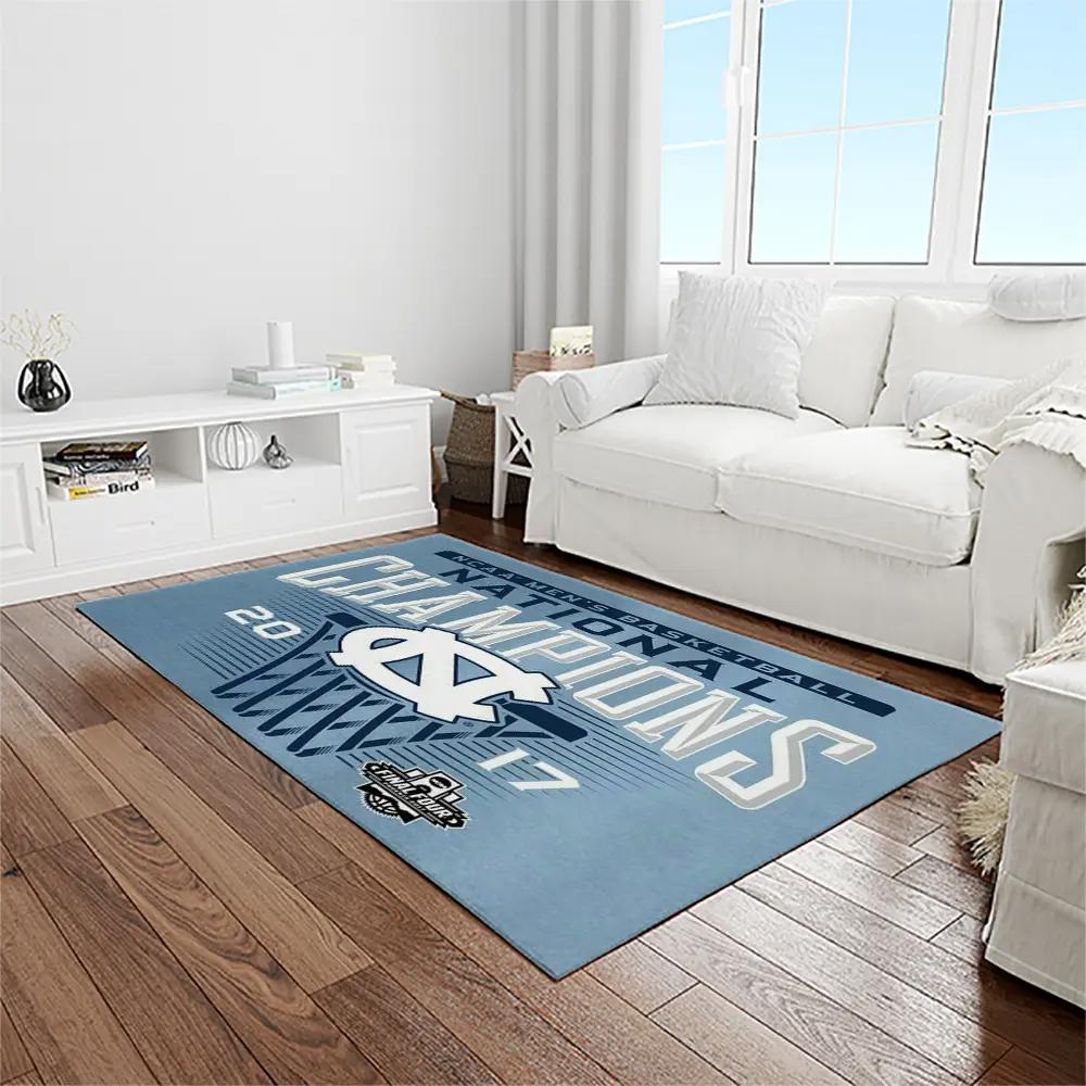 Ncaa north carolina tar heels college sport basketball and foolball team logo rectangle area rug ncth44 Rectangle Rug