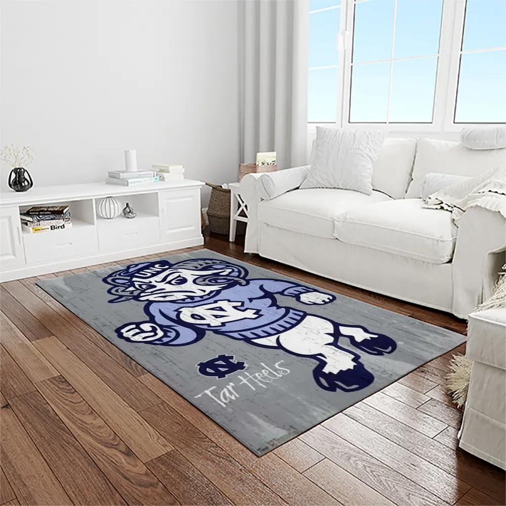 Ncaa north carolina tar heels college sport basketball and foolball team logo rectangle area rug ncth53 Rectangle Rug