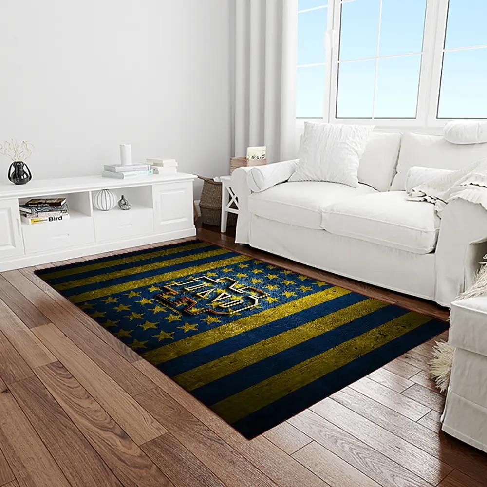 Ncaa notre dame fighting sport basketball and foolball team logo rectangle area rug ndf35 Rectangle Rug