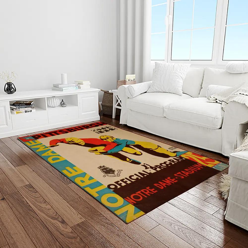 Ncaa notre dame fighting sport basketball and foolball team logo rectangle area rug ndf58 Rectangle Rug