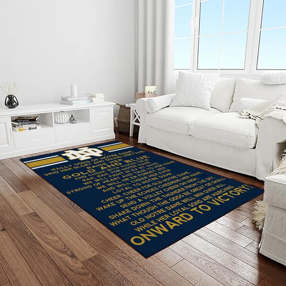 Ncaa notre dame fighting sport basketball and foolball team logo rectangle area rug ndf62 Rectangle Rug