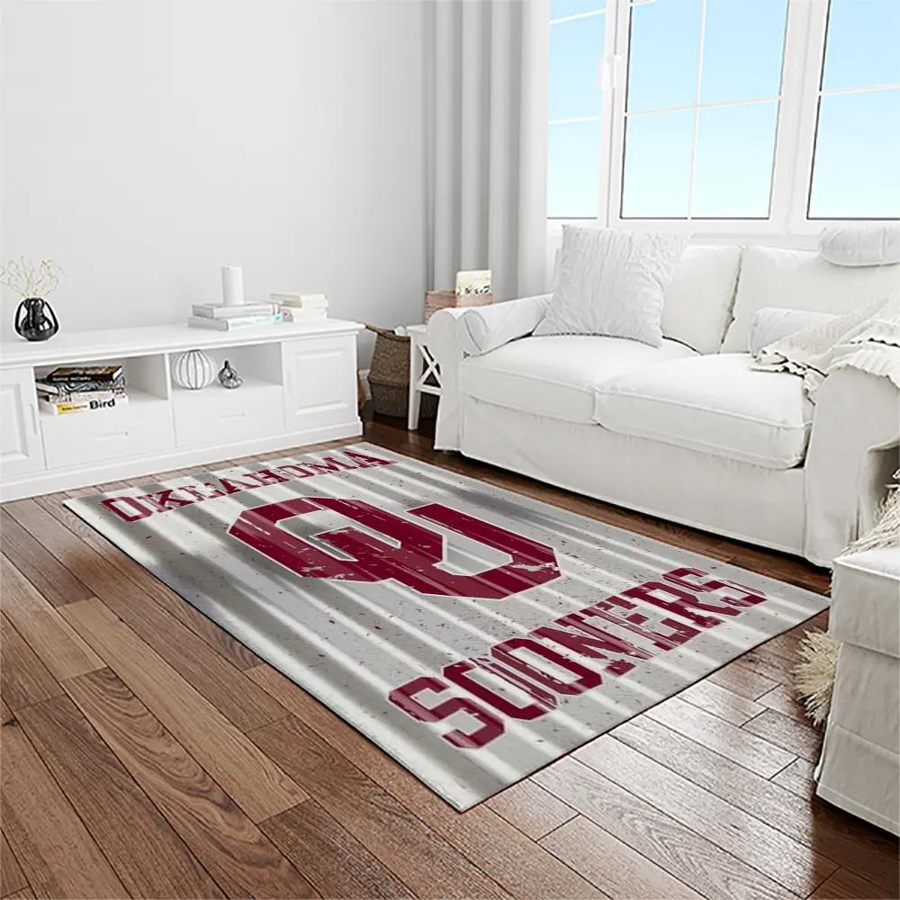 Ncaa oklahoma sooners sport basketball and foolball team logo rectangle area rug os44 Rectangle Rug