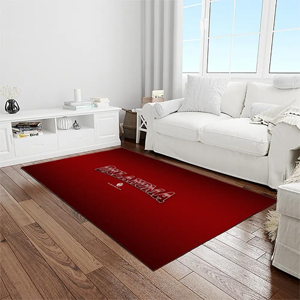 Ncaa oklahoma sooners sport basketball and foolball team logo rectangle area rug os64 Rectangle Rug