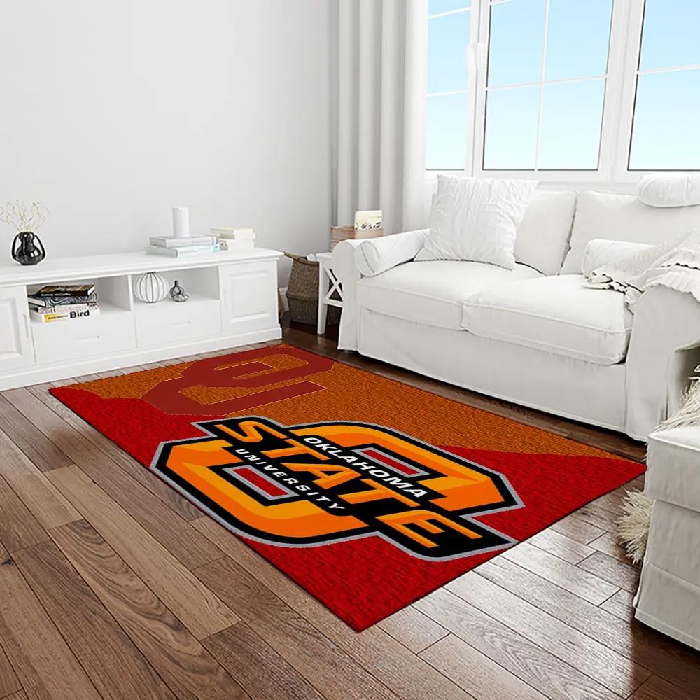 Ncaa oklahoma state cowboys sport basketball and foolball team logo rectangle area rug osc01 Rectangle Rug