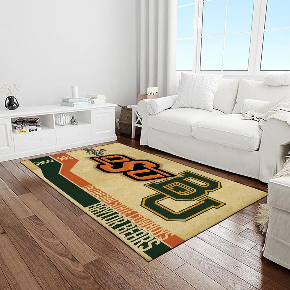 Ncaa oklahoma state cowboys sport basketball and foolball team logo rectangle area rug osc04 Rectangle Rug
