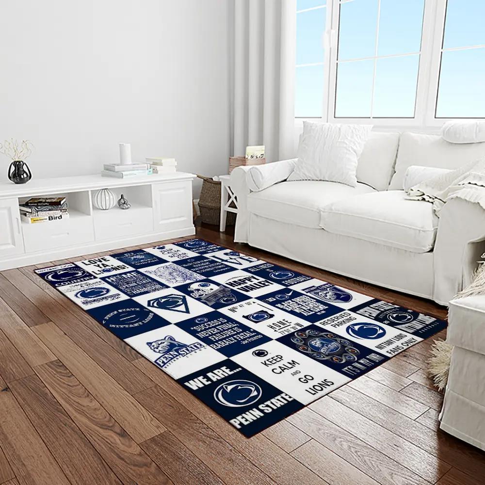 Ncaa penn state nittany lions college sport basketball and foolball team logo rectangle area rug psnl46 Rectangle Rug