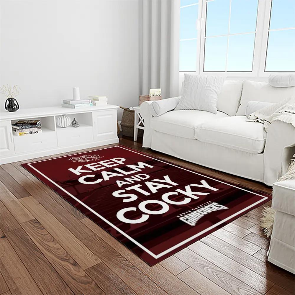 Ncaa south carolina gamecocks college sport basketball and foolball team logo rectangle area rug scg25 Rectangle Rug