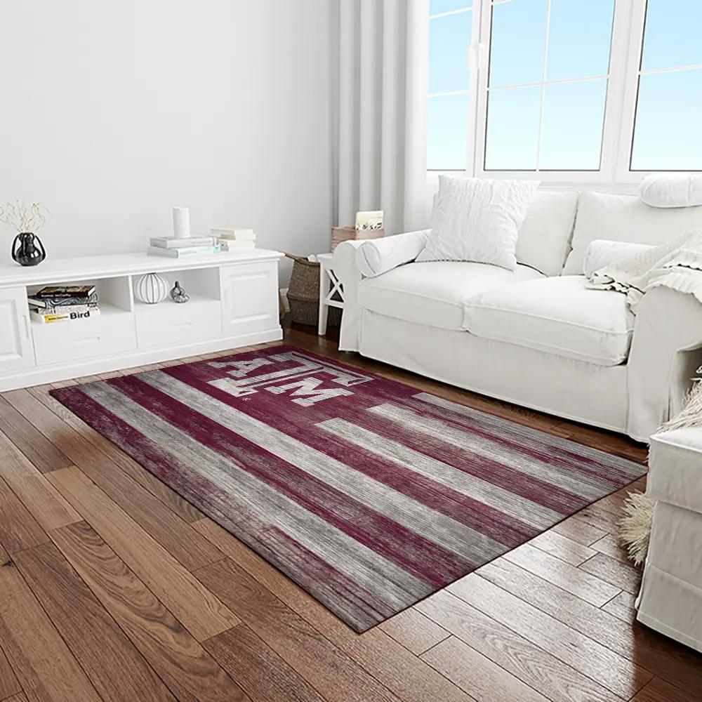 Ncaa texas a&m aggies college sport basketball and foolball team logo rectangle area rug tama28 Rectangle Rug
