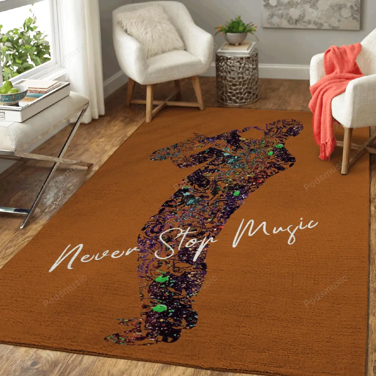 Never stop music art music art for fans area rug living room carpet rug regtangle carpet floor decor home decor Rectangle Rug