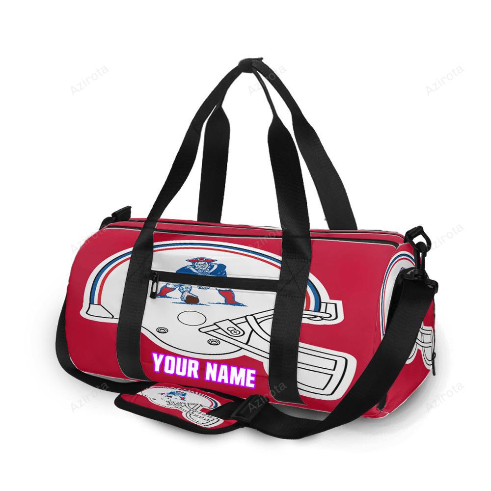 New england patriots pat helmet red personalized name travel bag gym bag 2136 Travel Bag
