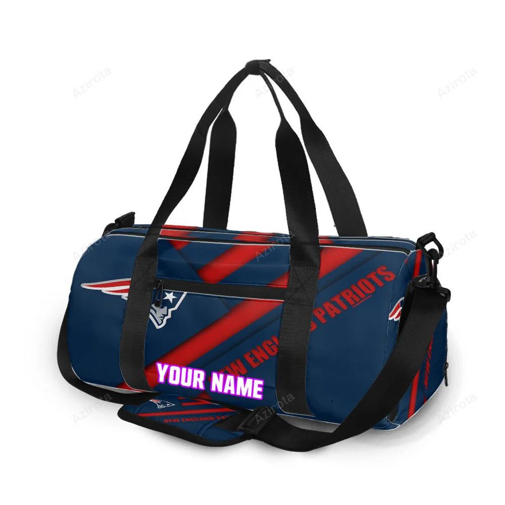 New england patriots red blue2 personalized name travel bag gym bag 895 Travel Bag