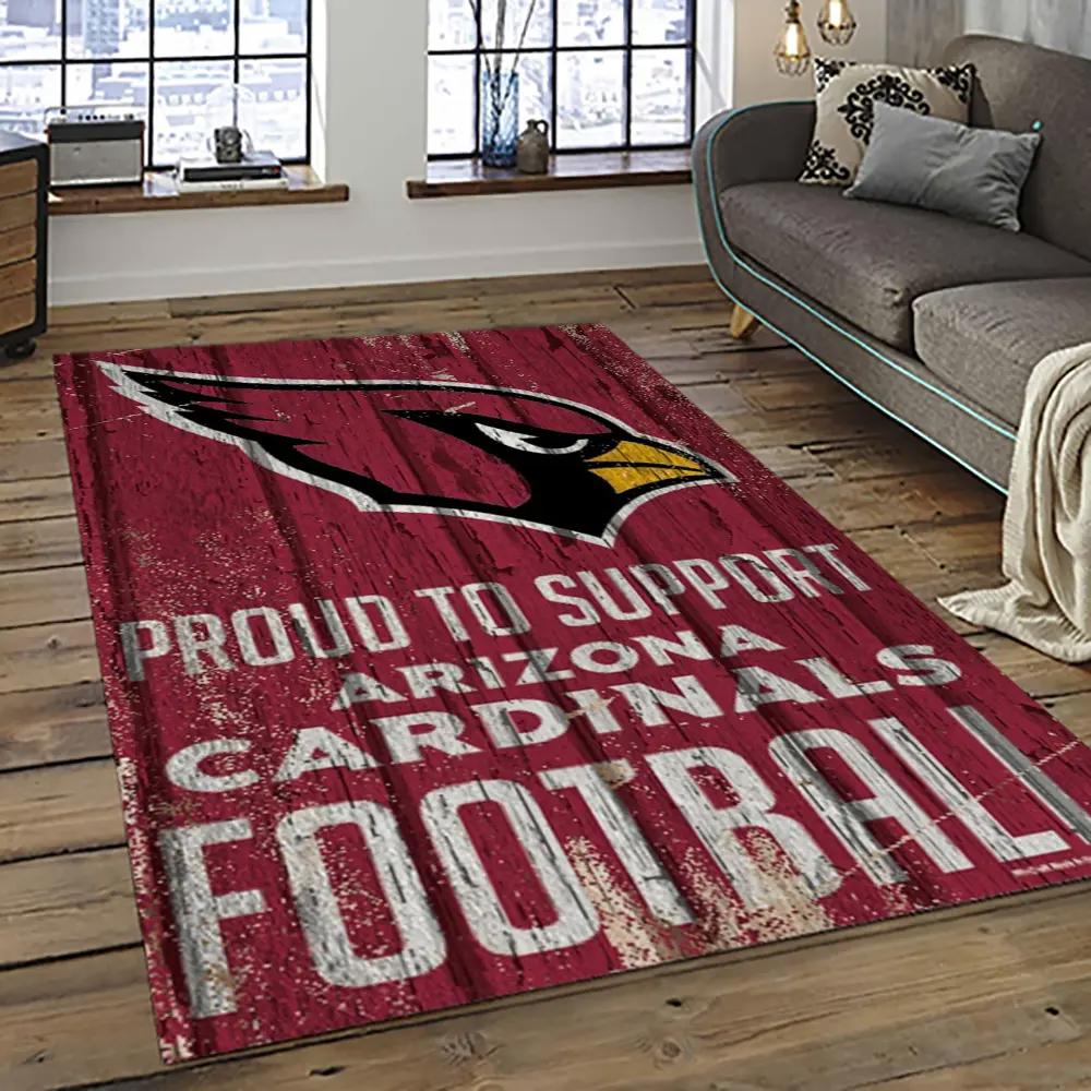 Nfl arizona cardinals football team logo sport carpet rectangle area rug for living room ac01 Rectangle Rug