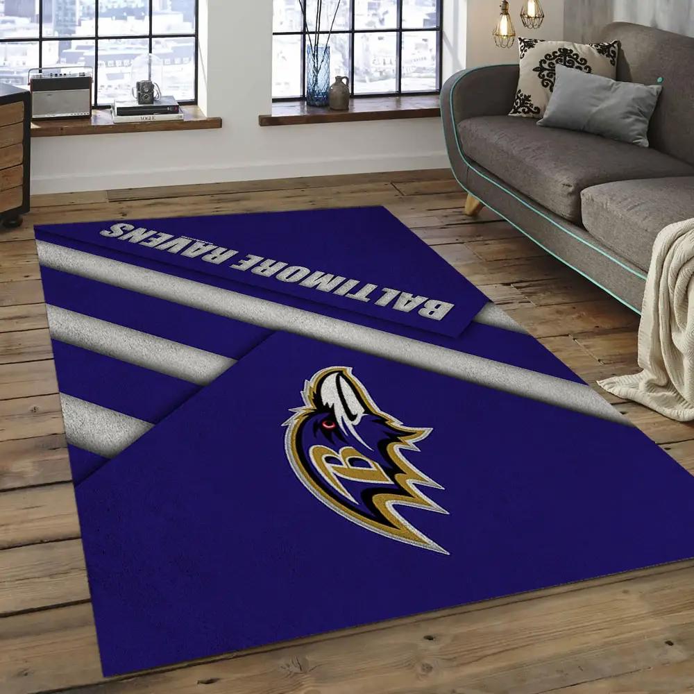 Nfl baltimore ravens fierce football team logo rectangle area rug brv13 Rectangle Rug