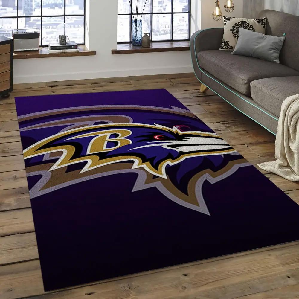 Nfl baltimore ravens victorious football team logo rectangle area rug brv31 Rectangle Rug