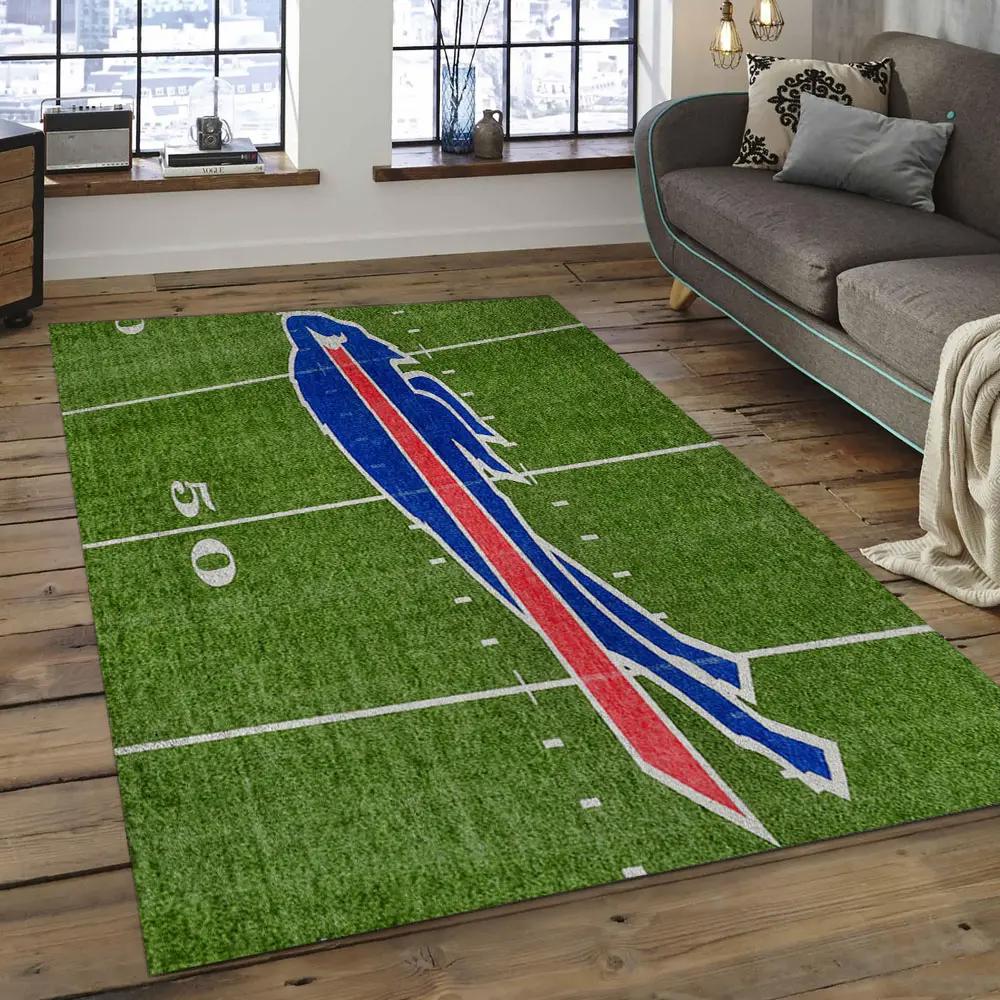 Nfl buffalo bills field football team logo rectangle area rug bb26 Rectangle Rug
