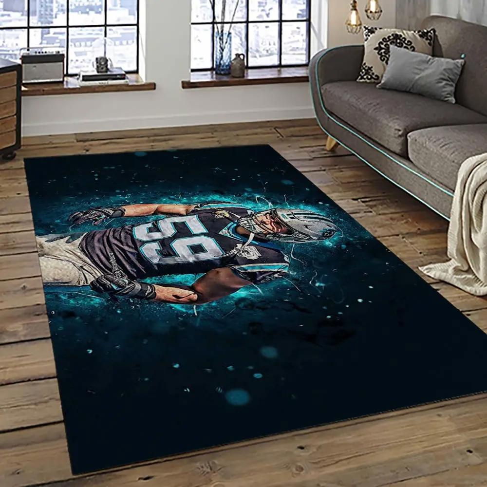 Nfl carolina panthers football team logo sport carpet area rug gift for friends cnps14 Rectangle Rug