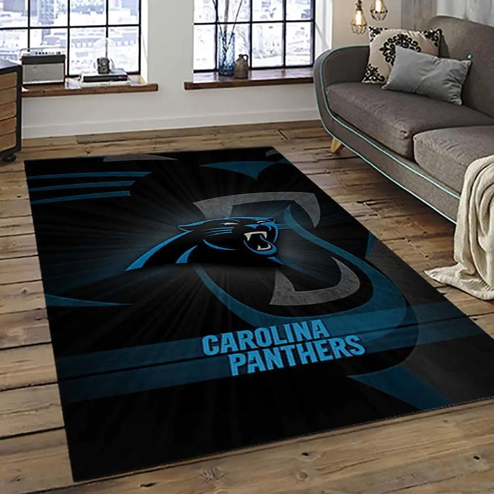 Nfl carolina panthers football team logo sport carpet area rug gift for friends cnps19 Rectangle Rug