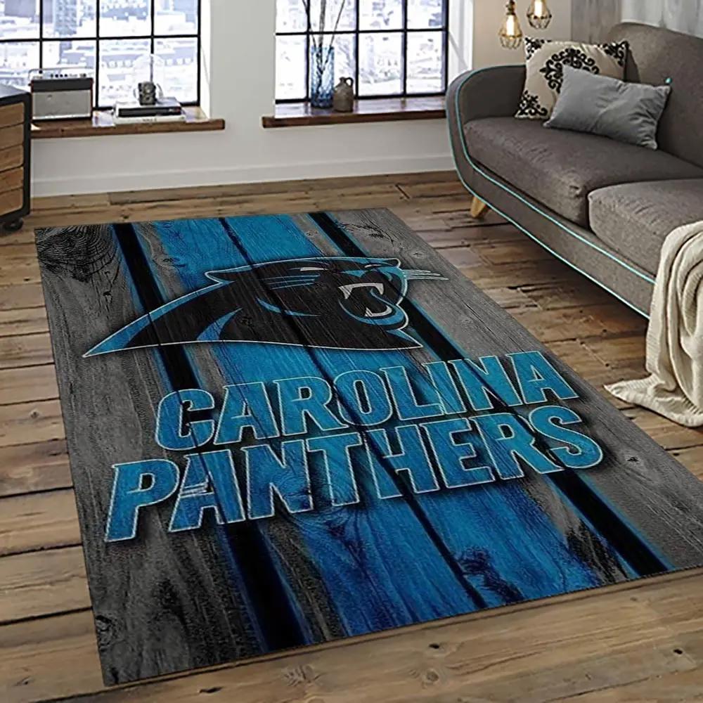 Nfl carolina panthers football team logo sport carpet area rug gift for friends cnps37 Rectangle Rug