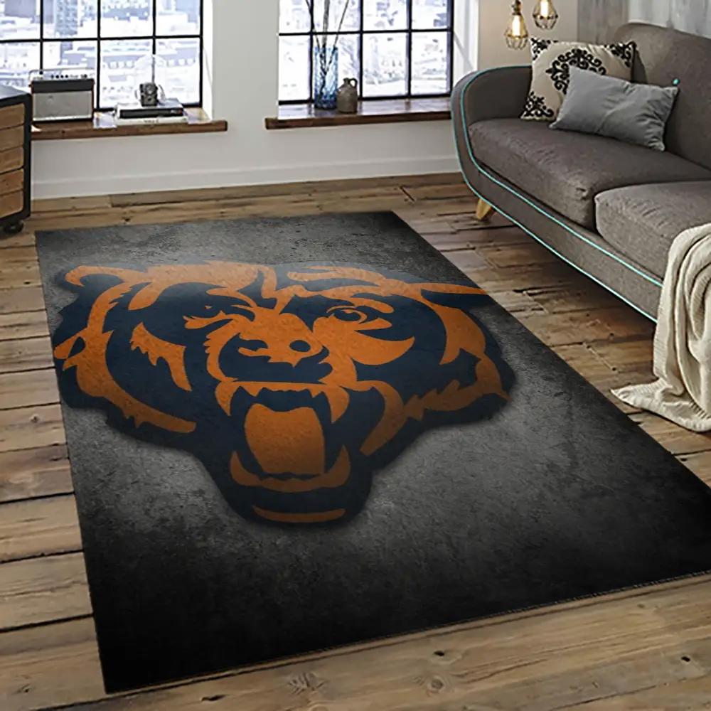 Nfl chicago bears football team logo sport carpet rectangle area rug for living room ccb53 Rectangle Rug