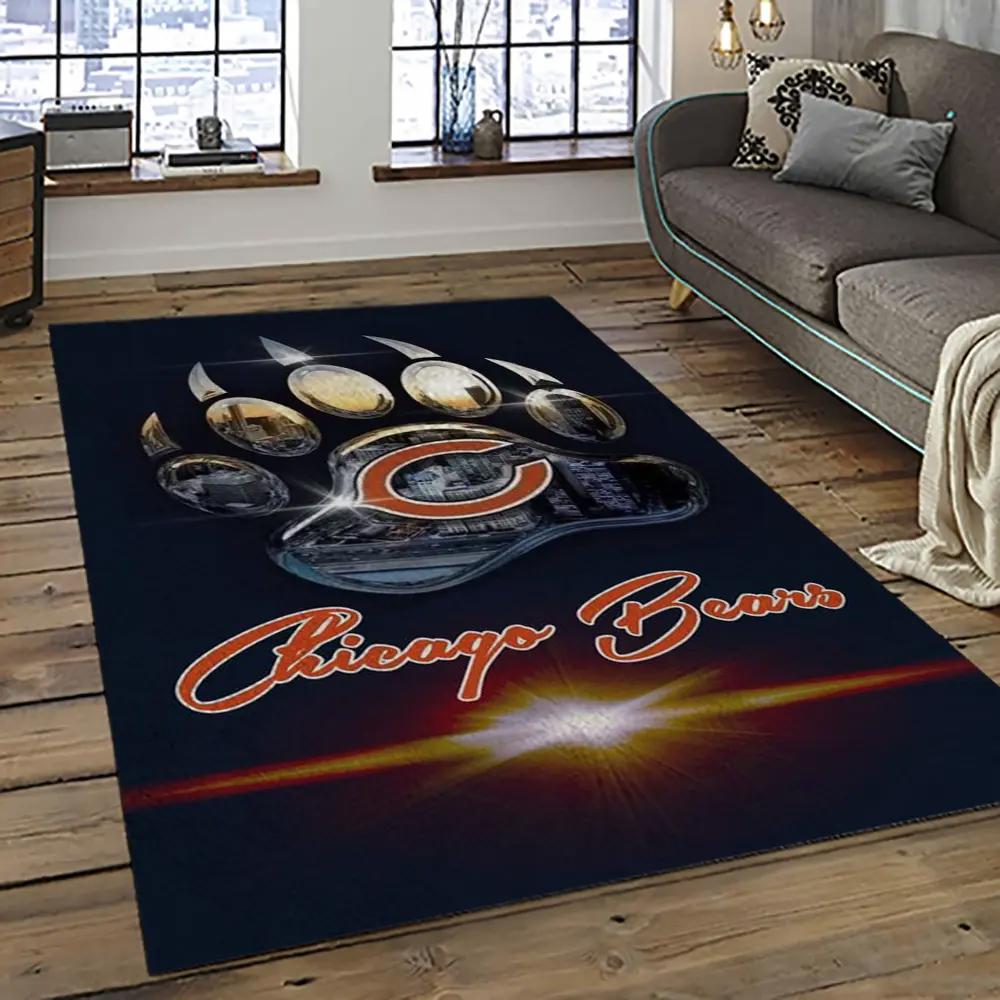 Nfl chicago bears football team logo sport carpet rectangle area rug for living room ccb61 Rectangle Rug