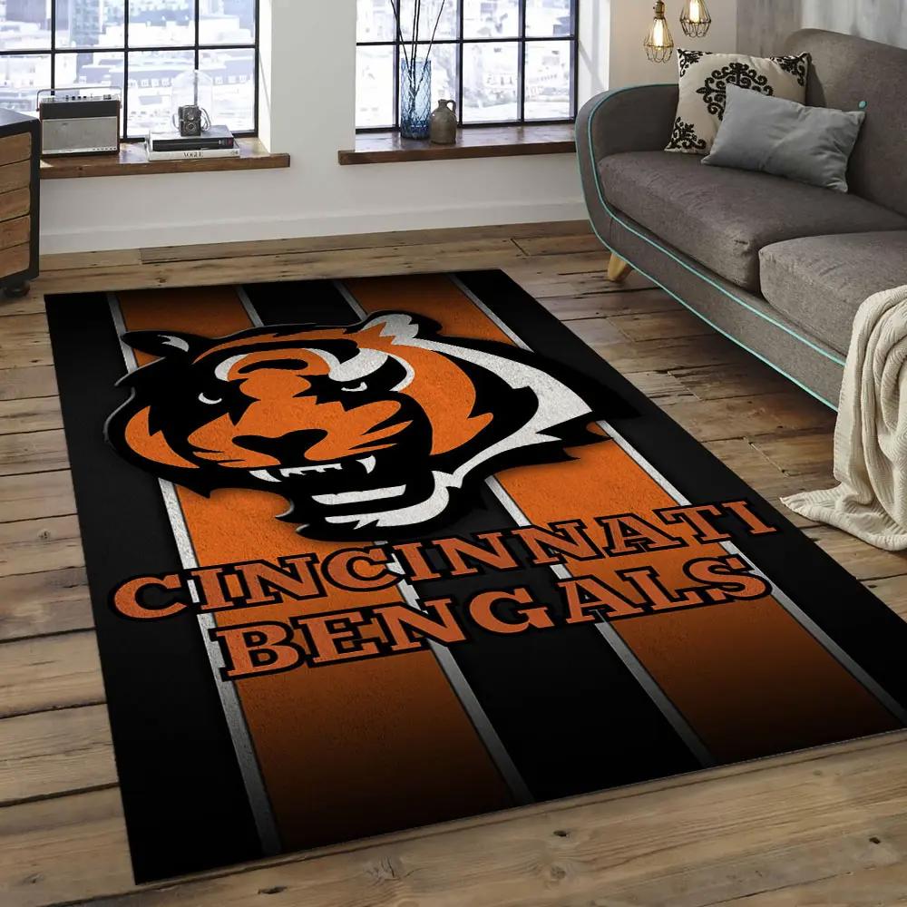 Nfl cincinnati bengals football team logo rectangle area rug ccb38 Rectangle Rug
