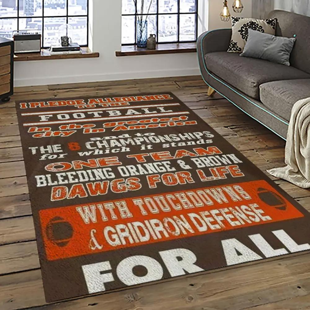 Nfl cleveland browns football team logo sport carpet rectangle area rug for living room cb26 Rectangle Rug