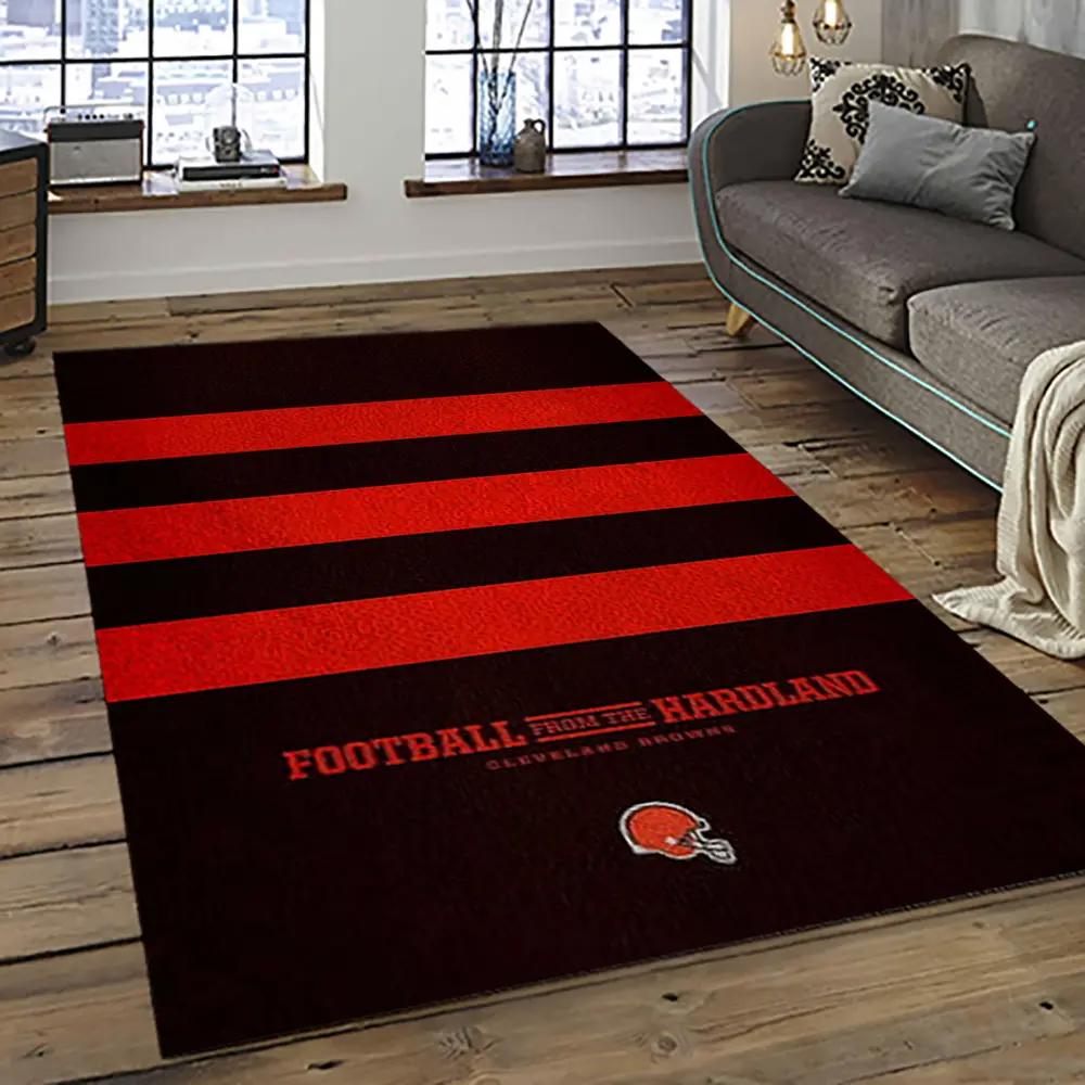 Nfl cleveland browns football team logo sport carpet rectangle area rug for living room cb73 Rectangle Rug