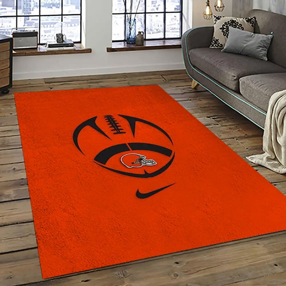 Nfl cleveland browns football team logo sport carpet rectangle area rug for living room cb75 Rectangle Rug