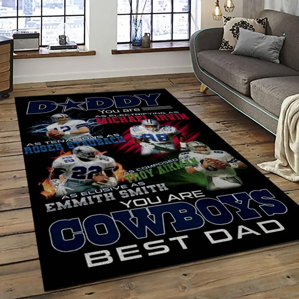 Nfl dallas cowboy football team logo sport carpet rectangle area rug for living room dc12 Rectangle Rug