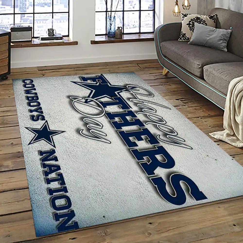 Nfl dallas cowboy football team logo sport carpet rectangle area rug for living room dc15 Rectangle Rug
