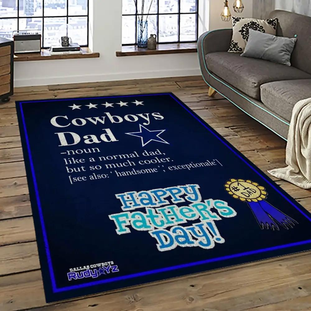 Nfl dallas cowboy football team logo sport carpet rectangle area rug for living room dc23 Rectangle Rug