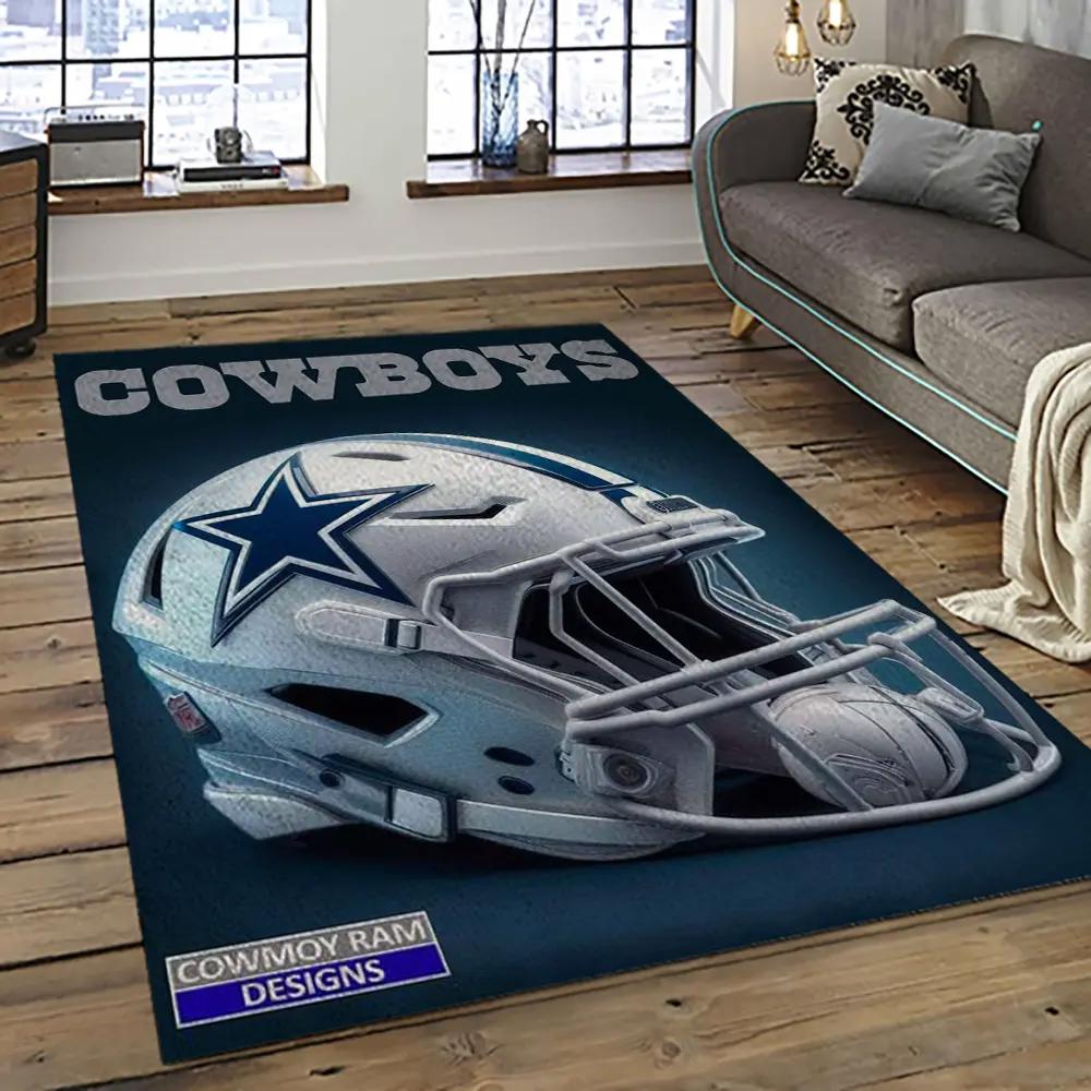 Nfl dallas cowboy football team logo sport carpet rectangle area rug for living room dc63 Rectangle Rug
