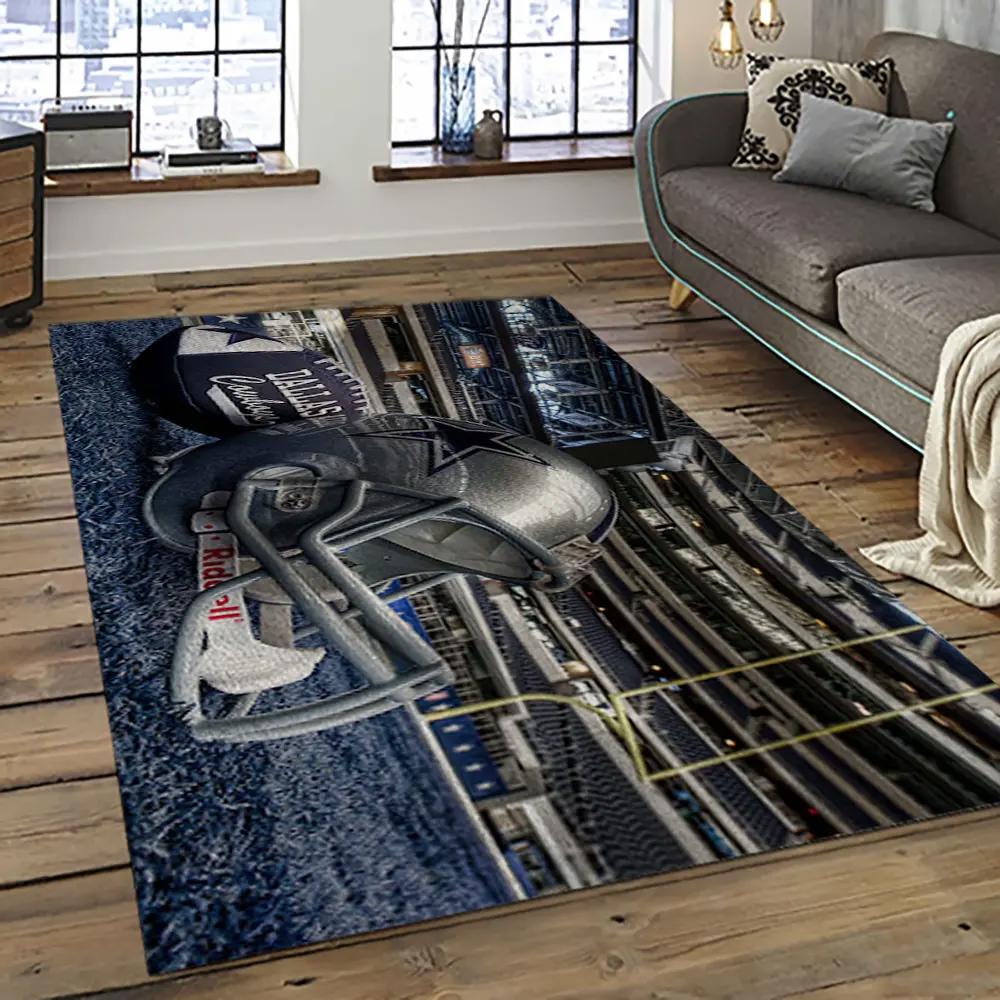 Nfl dallas cowboy football team logo sport carpet rectangle area rug for living room dc72 Rectangle Rug