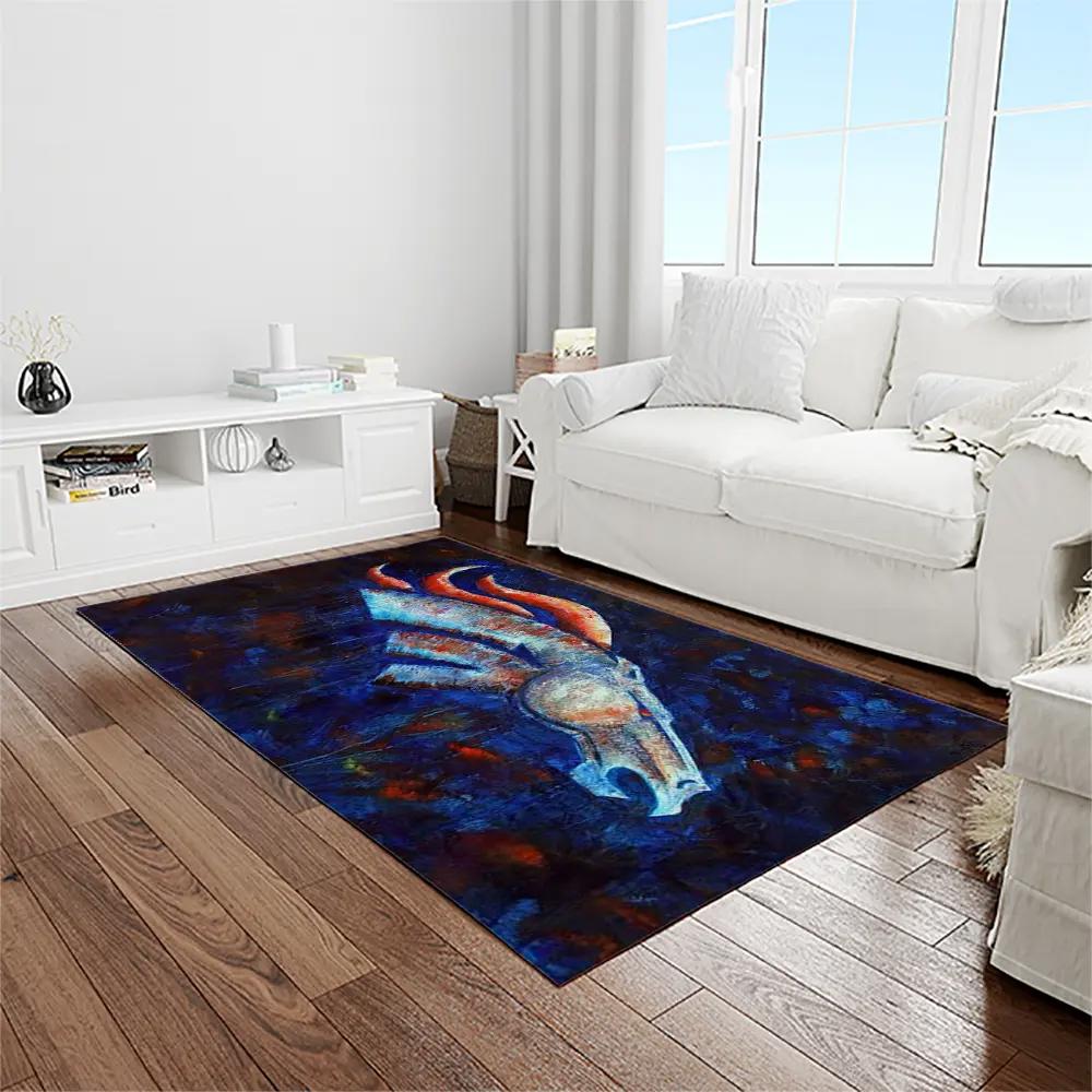 Nfl denver broncos football team logo rectangle area rug db43 Rectangle Rug