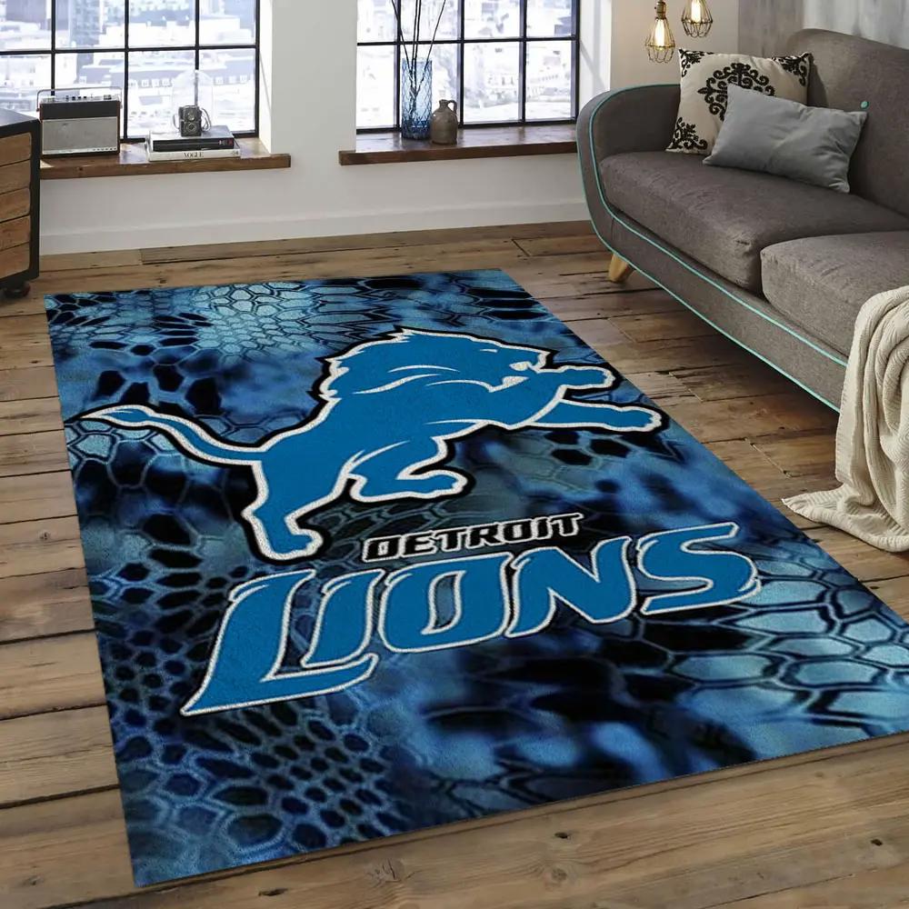 Nfl detroit lions football team logo rectangle area rug dl04 Rectangle Rug