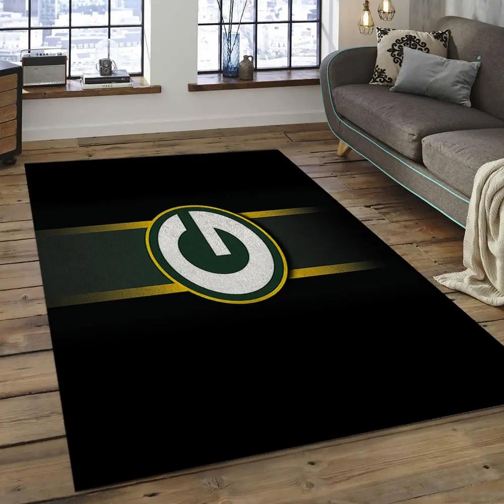 Nfl green bay packers football team logo rectangle area rug gbp06 Rectangle Rug