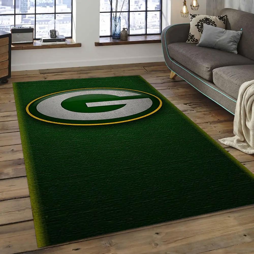 Nfl green bay packers football team logo rectangle area rug gbp23 Rectangle Rug
