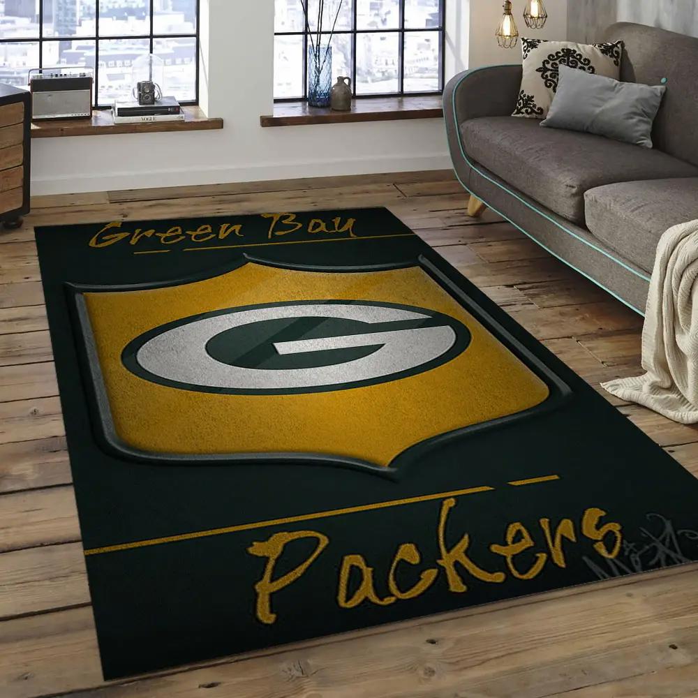 Nfl green bay packers football team logo rectangle area rug gbp24 Rectangle Rug