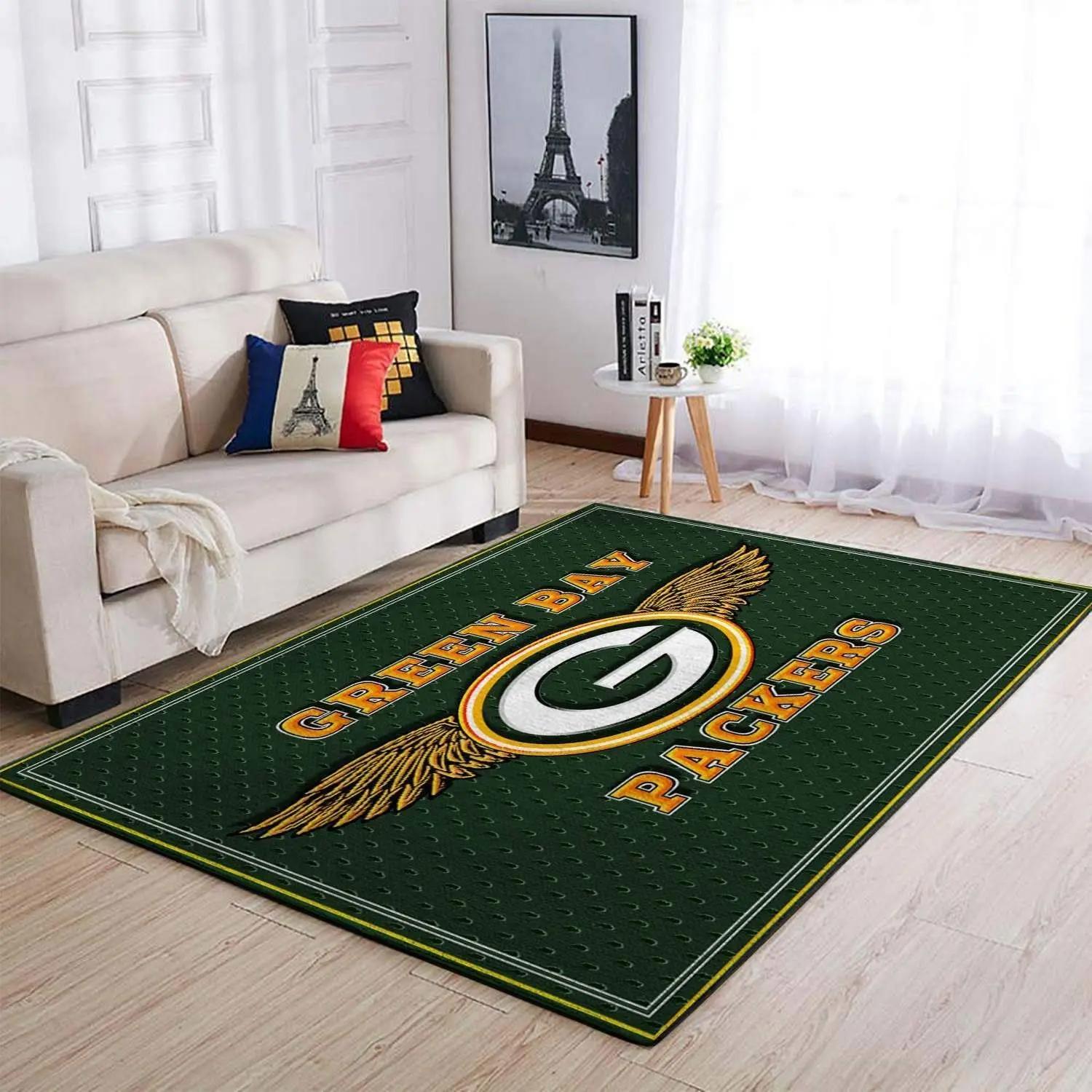 Nfl green bay packers living room carpet christmas gift rug regtangle carpet Rectangle Rug