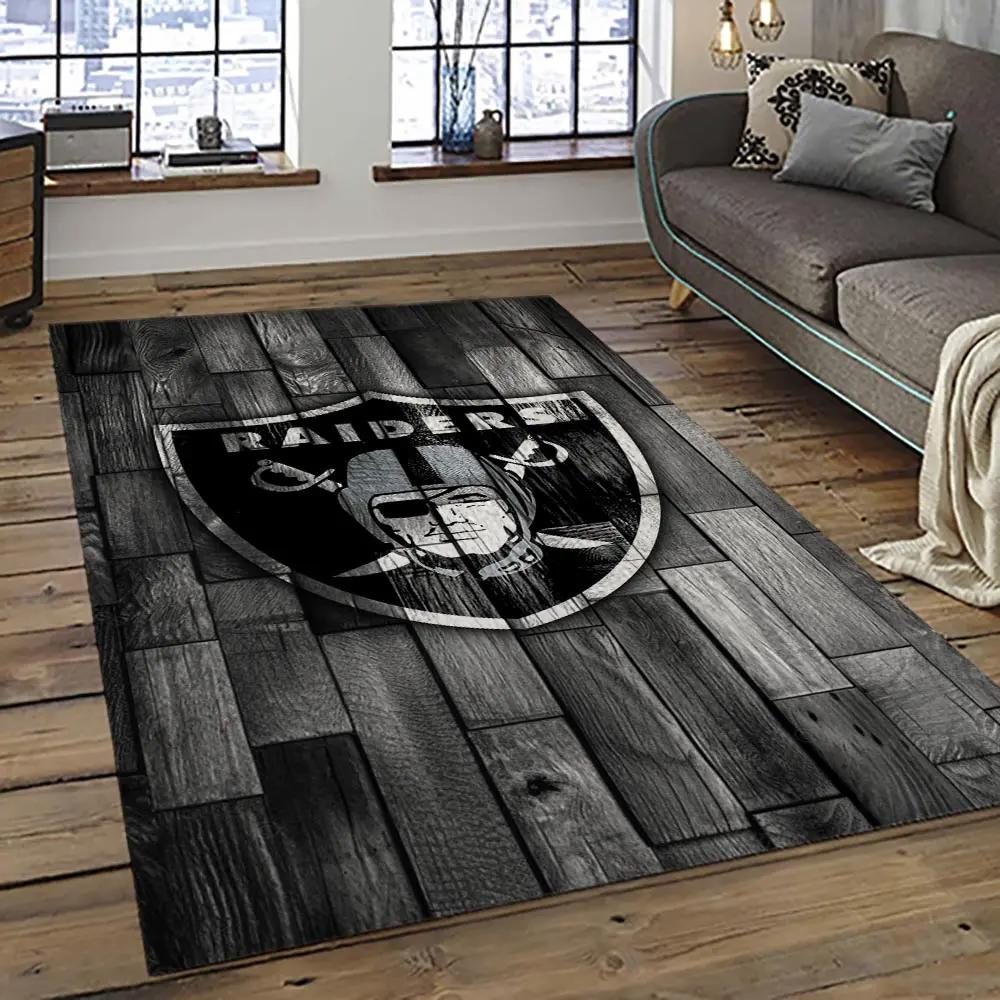Nfl las vegas raiders football team logo sport carpet area rug home decor best gift for friends lvr59 Rectangle Rug